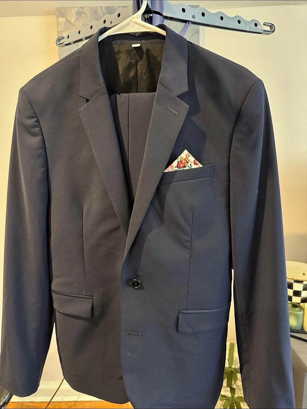 Express Innovator Extra Slim Suit Men's Blue Blazer Size 38s pants 29x30